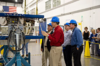 Review of Docking System Mockups by NASA ISS Management.