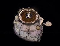 Russian Soyuz vehicle with probe & cone docking system